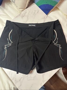 Double Rainbouu black Men’s Swim/Board Shorts with Side Embroidery